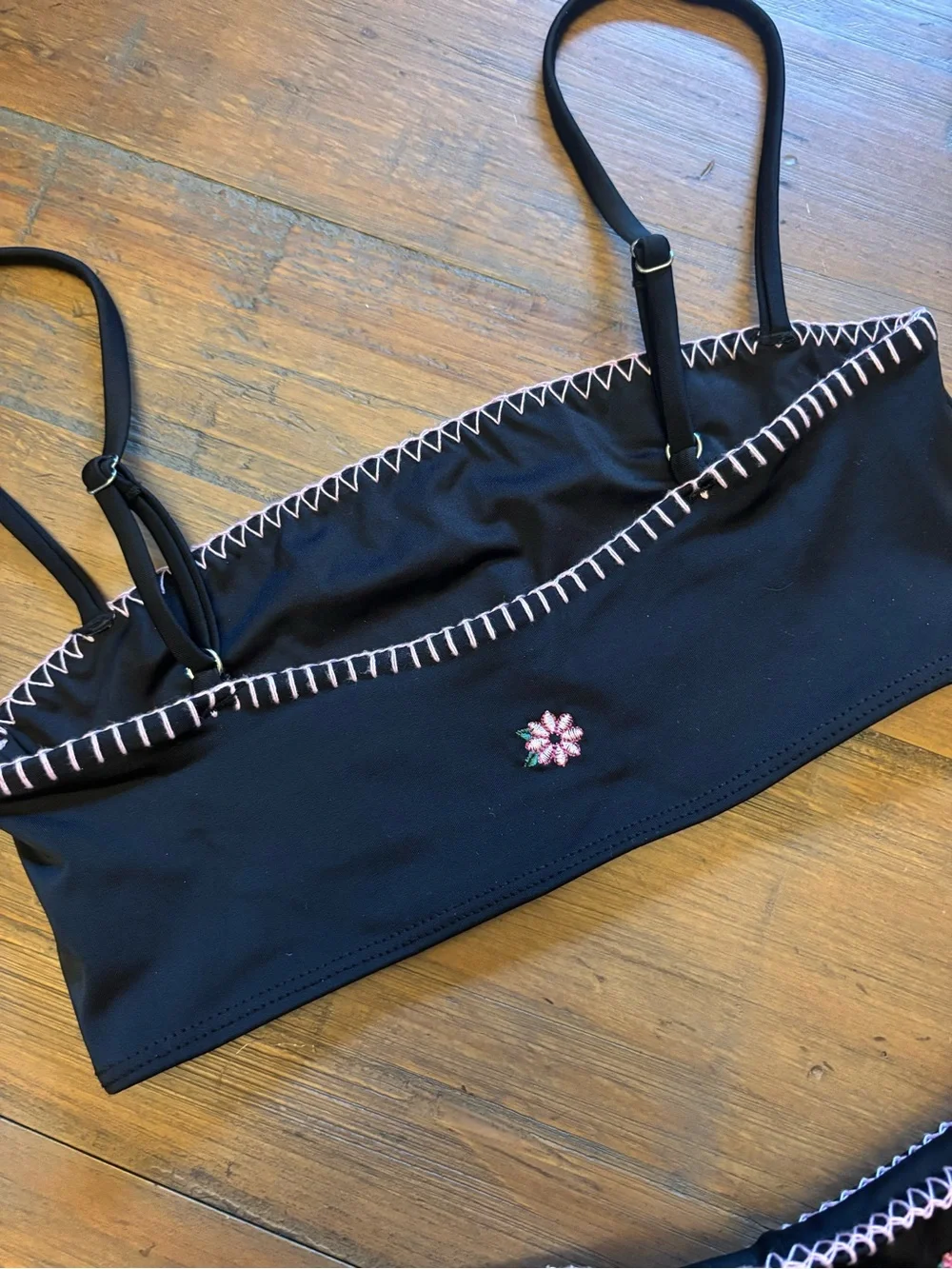 Frankie’s bikini sea fairy black embroidered bikini set